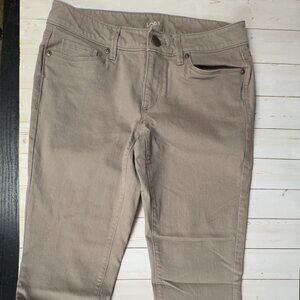 LOFT Outlet Curvy Skinny Jeans Taupe Beige Women’s Size 2